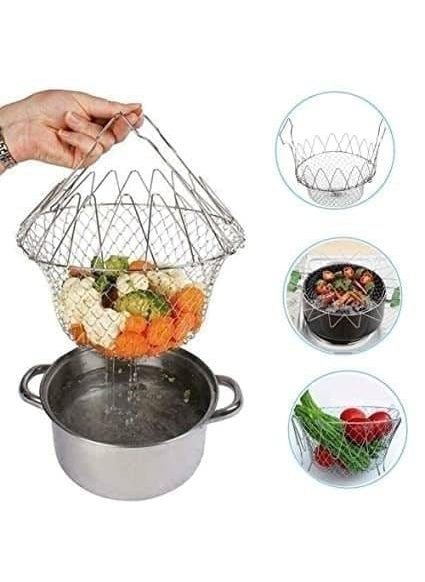 FAGVA FAGVA Chef Foldable Steam Basket Collapsible Deep Frying Basket  - Image 1