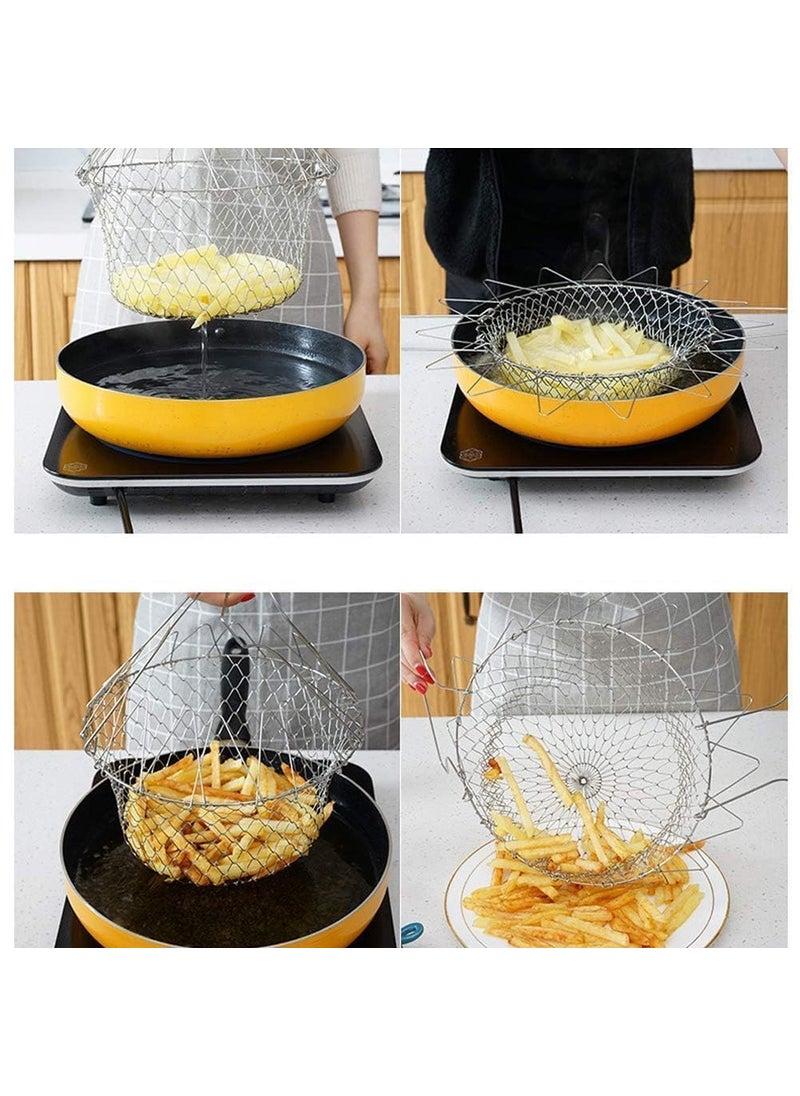 FAGVA FAGVA Chef Foldable Steam Basket Collapsible Deep Frying Basket  - Image 5