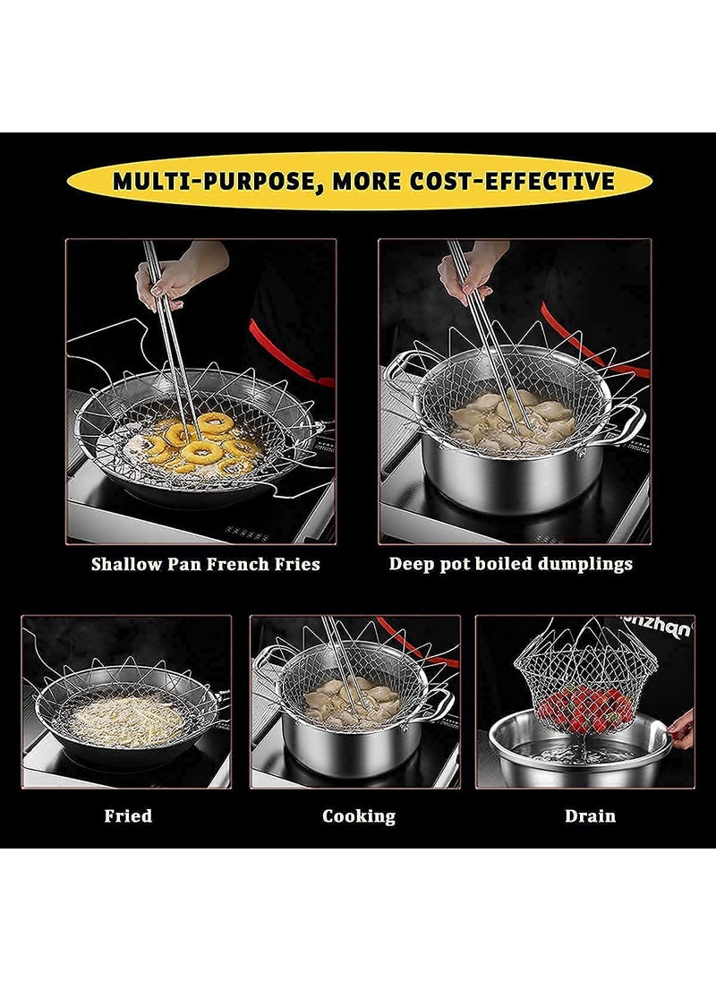 FAGVA FAGVA Chef Foldable Steam Basket Collapsible Deep Frying Basket  - Image 3