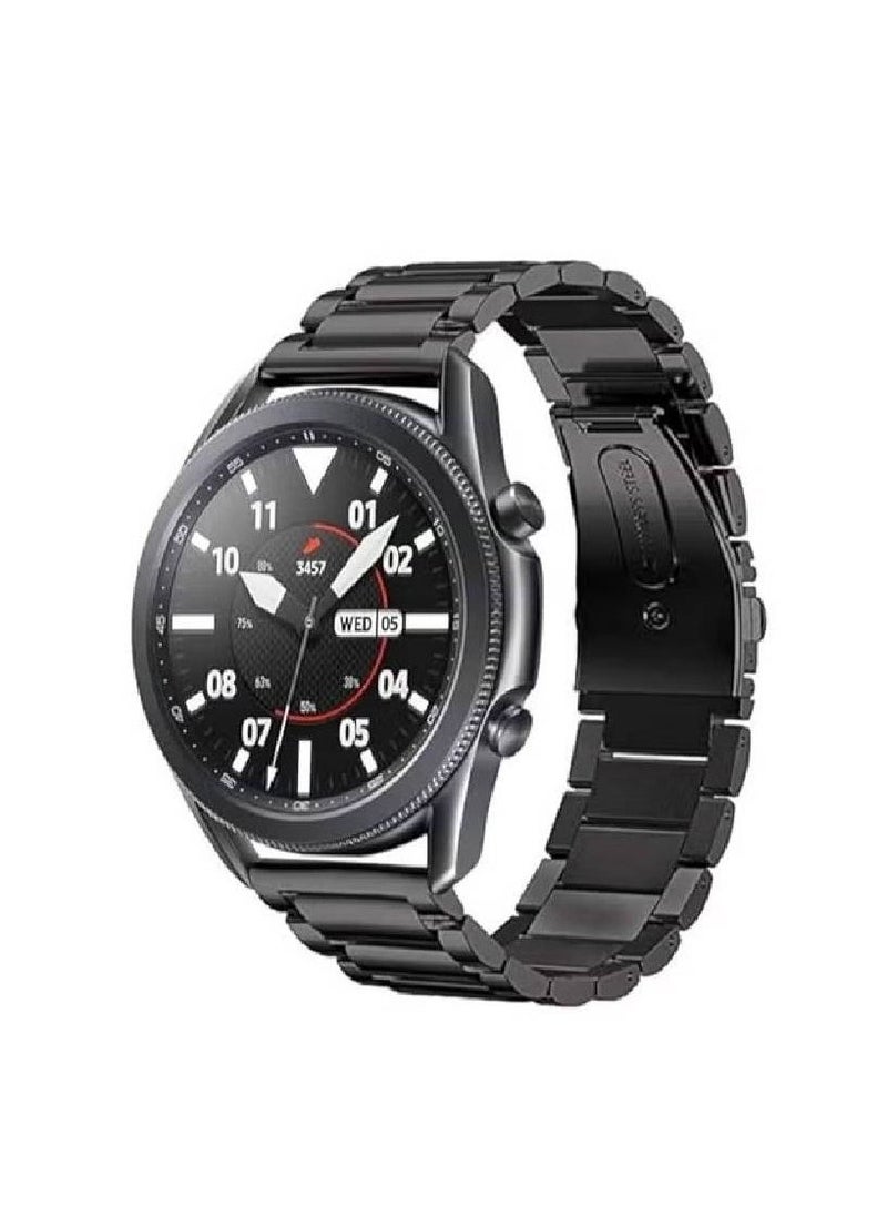 Band Compatible with Samsung Galaxy Watch 3 - Stainless Steel Quick Release Watch Band Metal Strap - Quick Release Pins for Effortless Style and Durability - 41mm Black  - Image 1