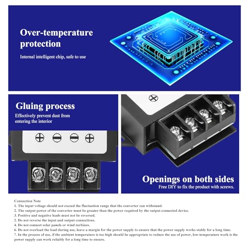 MZHOU 72W DC 12V to 24V 3A Boost Converter Seismic DC Power Supply with Screwdriver, DC to DC 12V Step up to 24V Power Converter, Transformer Used for Automotive, Instrument, Truck Rectifiers - Image 5