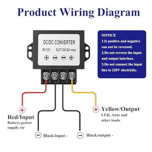MZHOU 72W DC 12V to 24V 3A Boost Converter Seismic DC Power Supply with Screwdriver, DC to DC 12V Step up to 24V Power Converter, Transformer Used for Automotive, Instrument, Truck Rectifiers - Image 3