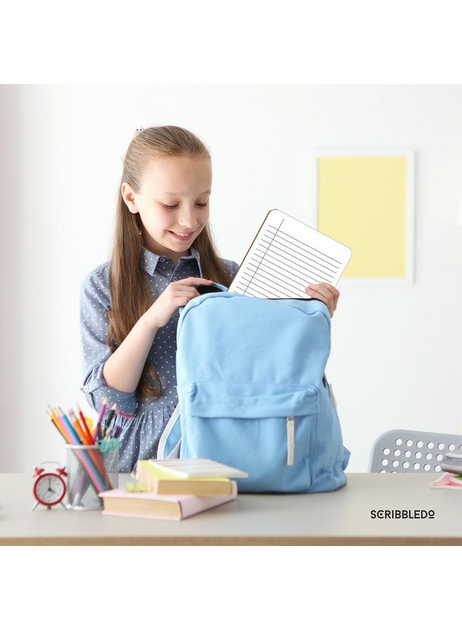 Scribbledo Dry Erase 5"X7" Mini Notebook College Ruled Lined Board 2 Pack Reusable Erasable Writing Note Pad Lapboard Blank Whiteboard On Reverse For Desk - Image 5