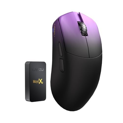 Lamzu Maya X Wireless Gaming Mouse, Ultra Lightweight 47g, Optical Switch, Maximum 30000 DPI, Symmetrical, MCU Nordic 52840, Dust-Proof Encoder, PAW3950 Sensor(Larger Maya) (Purple) - Image 3
