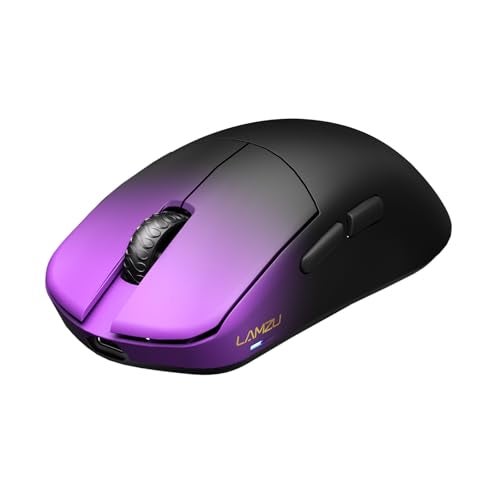 Lamzu Maya X Wireless Gaming Mouse, Ultra Lightweight 47g, Optical Switch, Maximum 30000 DPI, Symmetrical, MCU Nordic 52840, Dust-Proof Encoder, PAW3950 Sensor(Larger Maya) (Purple) - Image 4
