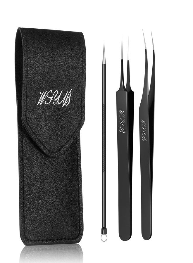 WSYUB Blackhead Tweezers, Ingrown Hair Tweezers, High Hard Stainless Steel Blackhead Remover Extractor, Precision Pimple Popper Tool Kit, Cell Clips Tweezers for Women Facial Hair - Image 1