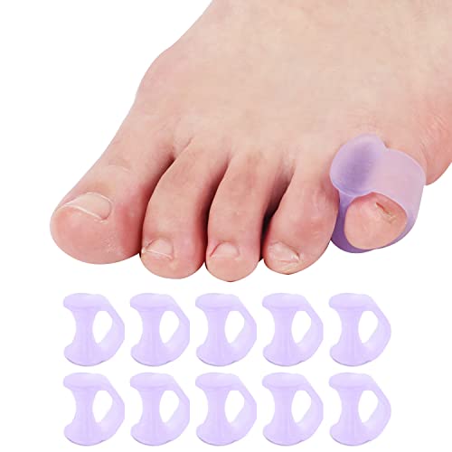 Yimanduo 10 Pcs Pinky Toe Splint, Gel Toe Separators, Little Toe Straightener Hammer Toe for Men Women Walking, Running, Overlapping, Bunion Corrector and Bunion Relief, Small - Image 1
