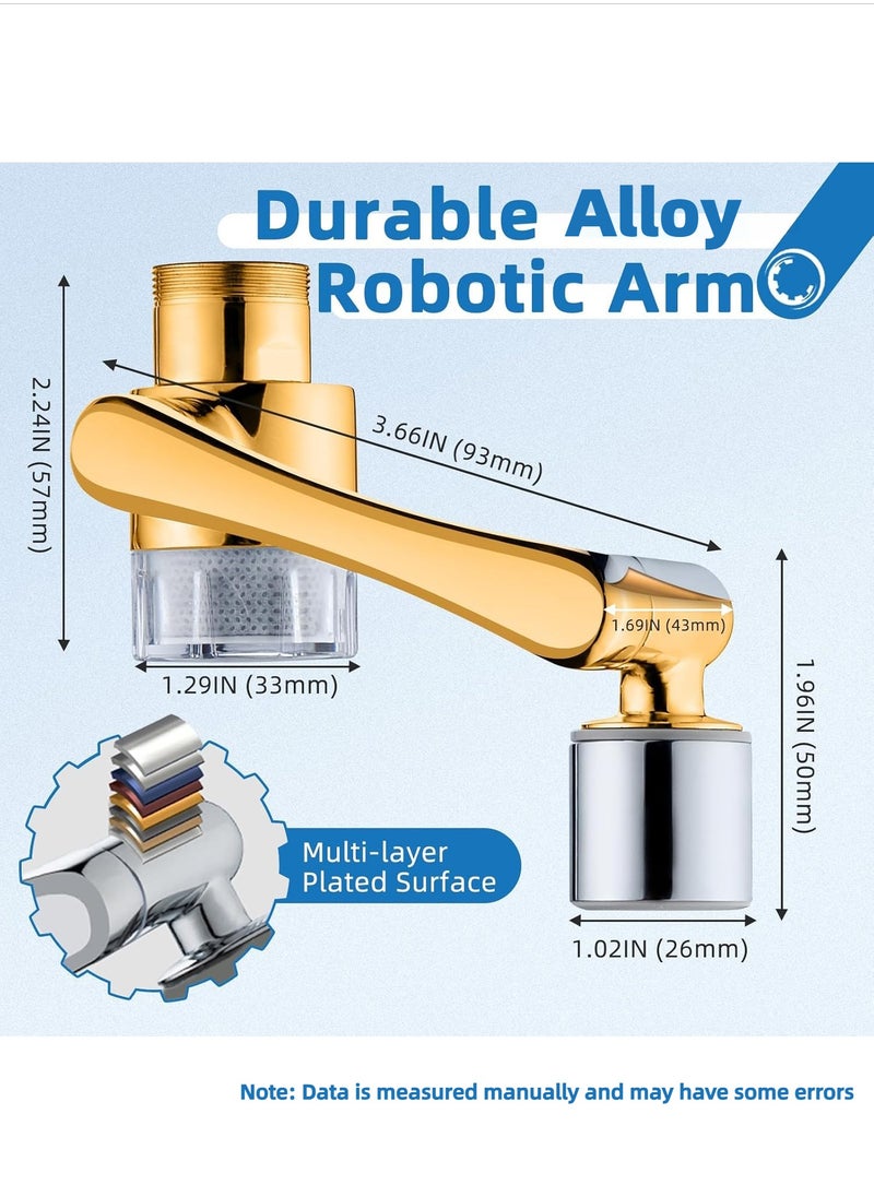 Water-Filter for Sink-Faucet Extender-Aerator - 6pcs Cartridges,  Zinc Alloy Faucet Mount Purifier System, 1080°Rotating 2 Spray Mode Swivel Aerator