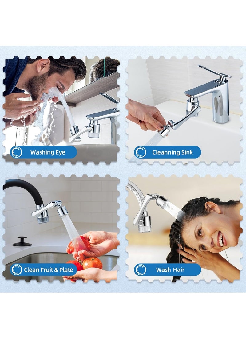 Water-Filter for Sink-Faucet Extender-Aerator - 6pcs Cartridges,  Zinc Alloy Faucet Mount Purifier System, 1080°Rotating 2 Spray Mode Swivel Aerator