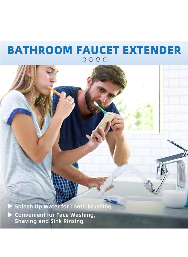 Water-Filter for Sink-Faucet Extender-Aerator - 6pcs Cartridges,  Zinc Alloy Faucet Mount Purifier System, 1080°Rotating 2 Spray Mode Swivel Aerator