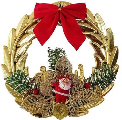 Partunay Golden Sata Clause Christmas Wreath Reet Christmas Wreath Tree Xmas Tree Decoration Hanging Ornaments Christmas Decoration Items Christmas Xmas Tree Decor