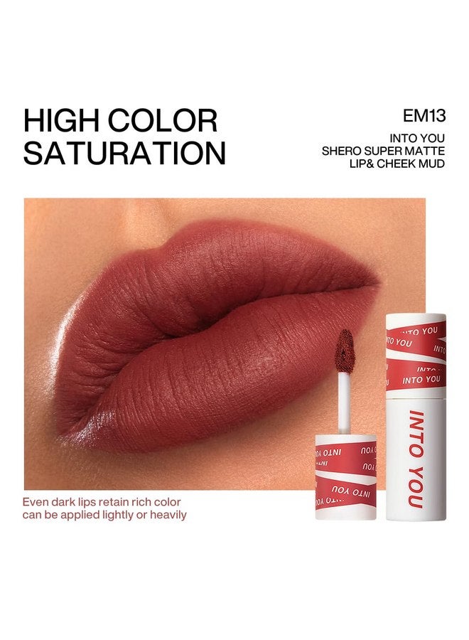 INTO YOU Matte Lipstick, Super Stay Lipstick for Women, Waterproof, Long Lasting Lipstick, High Impact Lipcolor with Lightweight Lip Mud Texture, Dual-use for Lips and Cheek, Red Lipstick (EM13) - Image 3