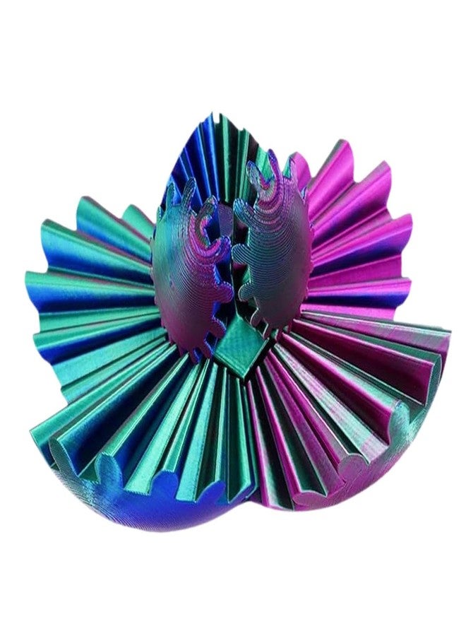 VATTU 3D Printed Gear Ball Fidget Toy — Smooth Rotating Rainbow Candy Color Stress Relief Hand Fidget for Adults & Teens, Quiet Desk Toy for Focus, Anxiety Relief, Travel Pocket Sensory Gadget - Image 1