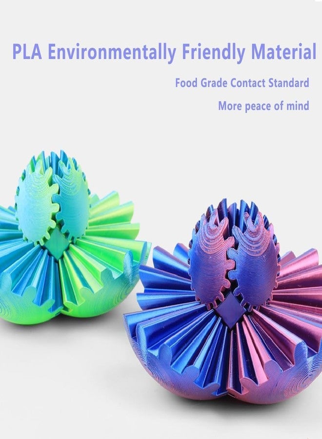 VATTU 3D Printed Gear Ball Fidget Toy — Smooth Rotating Rainbow Candy Color Stress Relief Hand Fidget for Adults & Teens, Quiet Desk Toy for Focus, Anxiety Relief, Travel Pocket Sensory Gadget - Image 4