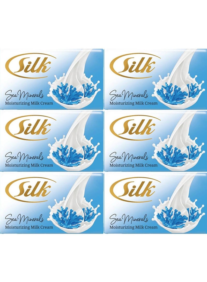 Silk Sea Minerals Moisturizing Milk Cream Soap - 120g x 6 Pcs - Image 1