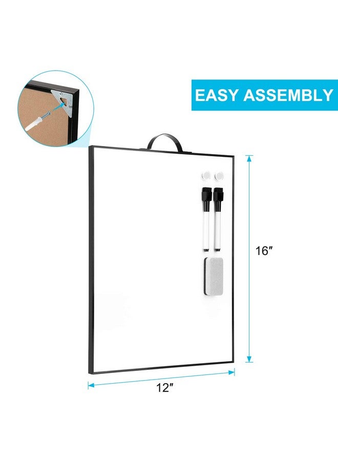 TSJ OFFICE Small White Board - 16" X 12" Portable Black Aluminum Framed Whiteboard, Magnetic Dry Erase Board With A Handle, To Do List Notepad For Office, Home, School - Image 3