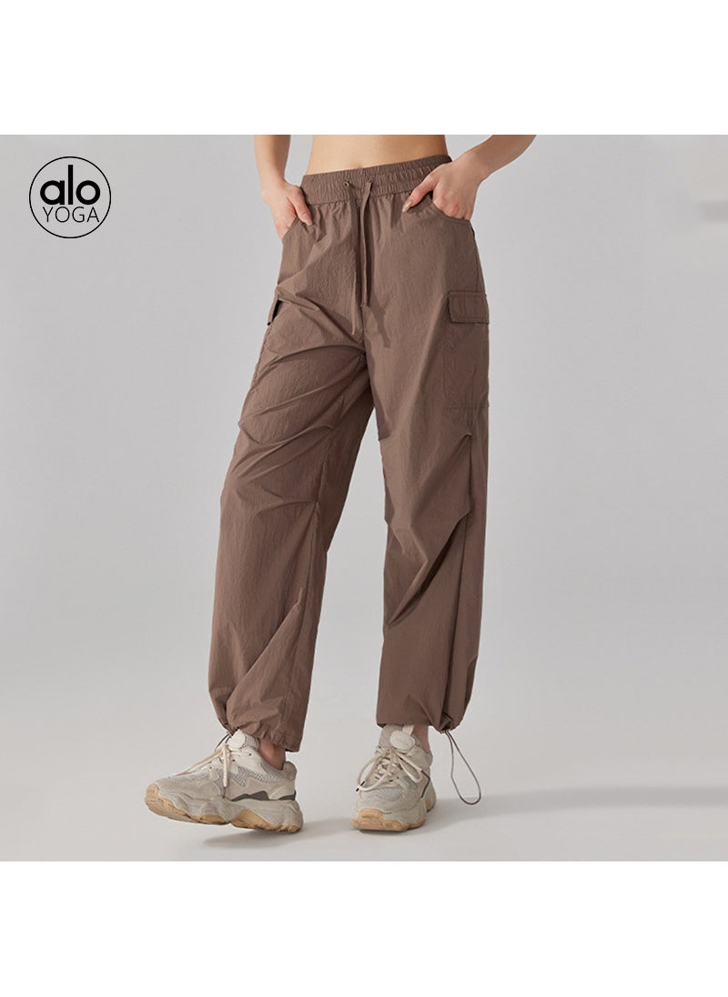 Generic - Alo High-Waist Drawstring Loose-Fit Yoga Pants Khakis - Image 1