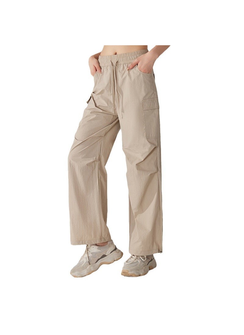 Generic - Alo High-Waist Drawstring Loose-Fit Yoga Pants Khakis - Image 1