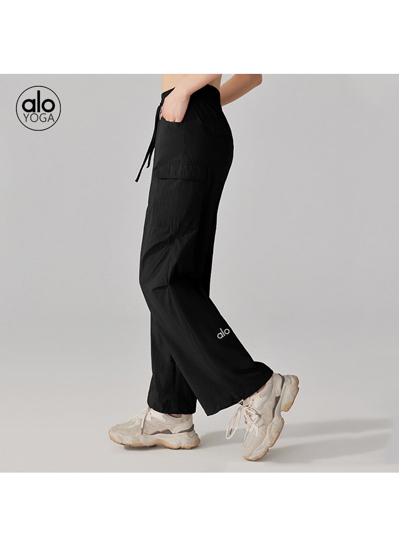 Generic - Alo High-Waist Drawstring Loose-Fit Yoga Pants Khakis - Image 1