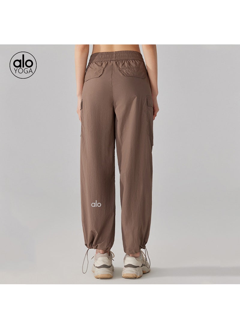 Generic - Alo High-Waist Drawstring Loose-Fit Yoga Pants Khakis - Image 1