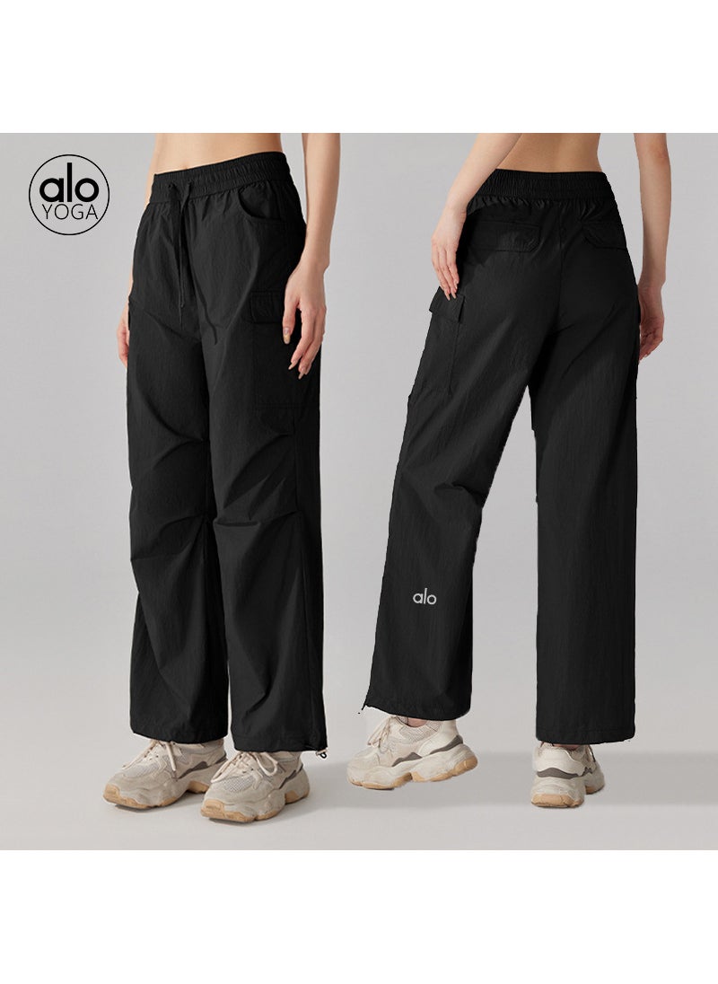 Generic - Alo High-Waist Drawstring Loose-Fit Yoga Pants Khakis - Image 1