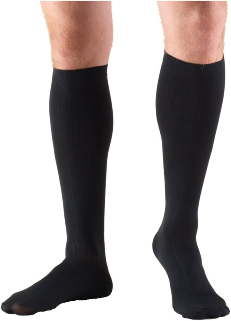 Truform Men's Compression Dress Socks, 8-15 mmHg, Knee High, Black, Medium - Image 1