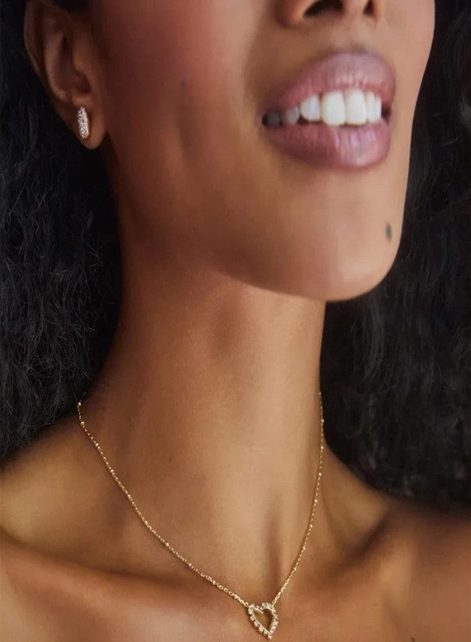 كيندرا سكوت أقراط كيندرا سكوت غرايسون المرصعة بالكريستال، مصنوعة من النحاس المطلي بالذهب عيار 14 قيراطًا، مجوهرات أنيقة للنساء، مرصعة بالزركونيا المكعبة البيضاء - Image 2