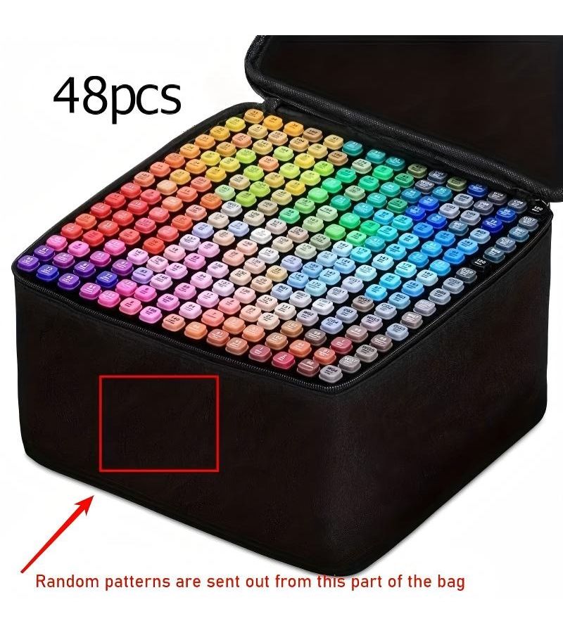48 Pcs Dual Tip Oil Based Art Markers Set Random Color Mixing For Sketching Gifts - Image 3