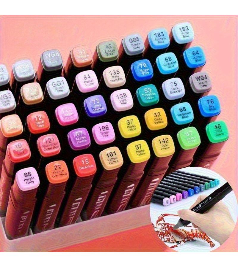 48 Pcs Dual Tip Oil Based Art Markers Set Random Color Mixing For Sketching Gifts - Image 5