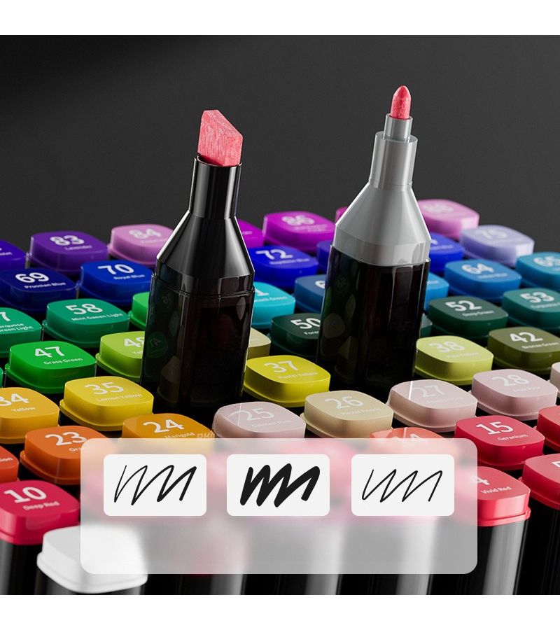 48 Pcs Dual Tip Oil Based Art Markers Set Random Color Mixing For Sketching Gifts - Image 4