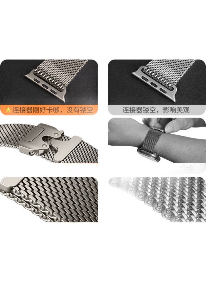 WITGOER Watch Band [Parachute Buckle] For Apple Watch Milanese Iwatch/S10/9/8/7/6/Se/Ultra2 Stainless Steel - Image 3