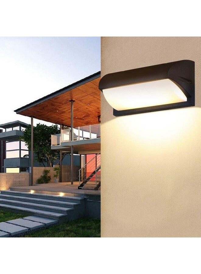 Groeien LED Modern Outdoor Acrylic IP65 Waterproof Wall lamp Decorative Garden Light Up and Down Light Outdoor Light for Bathroom Balcony Hallway Stair Cage (Curved) - Image 1