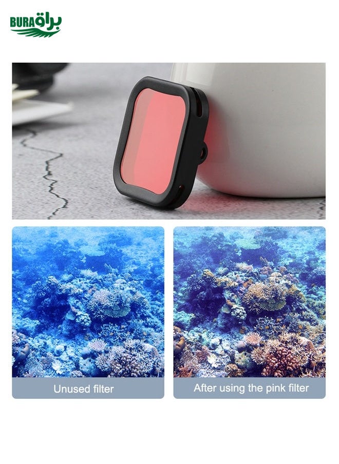 BURAQ For DJI Osmo Action 1 Underwater Waterproof Housing Diving Case Kits with Pink / Red / Purple Lens Filter  - Image 3