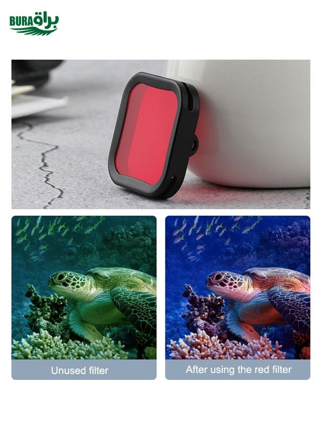 BURAQ For DJI Osmo Action 1 Underwater Waterproof Housing Diving Case Kits with Pink / Red / Purple Lens Filter  - Image 4