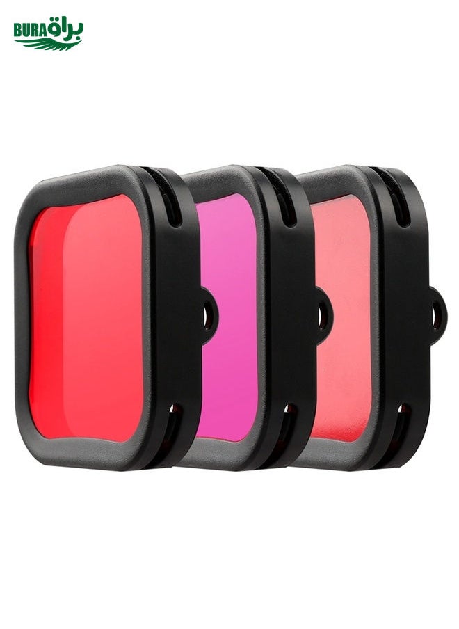 BURAQ For DJI Osmo Action 1 Underwater Waterproof Housing Diving Case Kits with Pink / Red / Purple Lens Filter  - Image 2