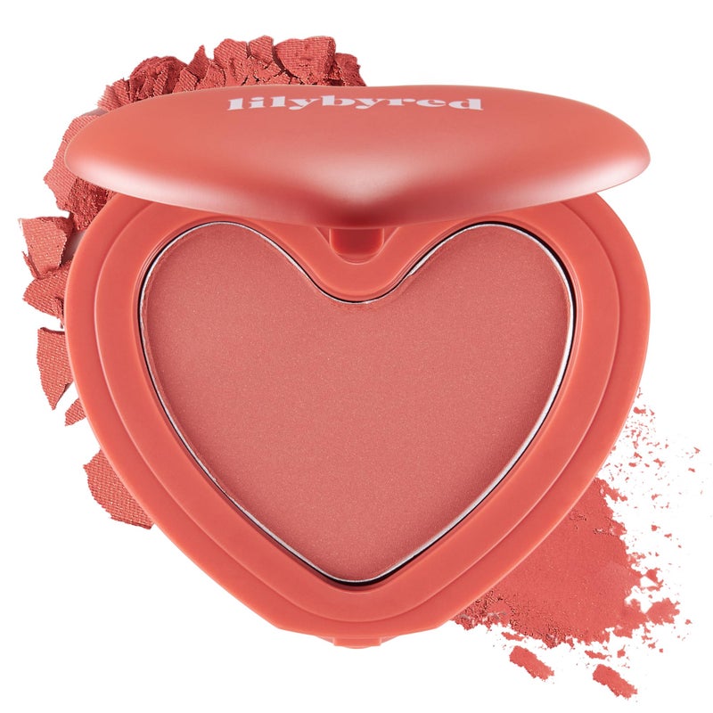 lilybyred Luv Beam Cheek | Heart-Shaped Korean Powder Blush, Soft Matte Finish with Subtle Shimmer, Blendable & Buildable, Lightweight & Long-Lasting, Natural Flush (05 French Marsala) - Image 1