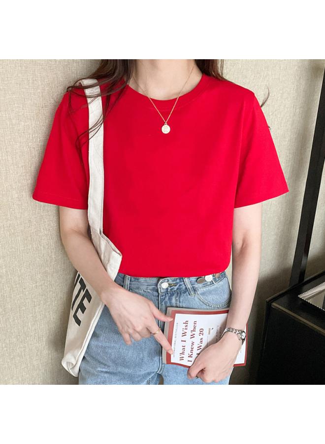 Song Feng Ya Loose Cotton Short-sleeved T-shirt Women's Summer New Style Beautiful Top Design Sense Printed Sweatshirt Women's Round Neck Spring And Autumn 
