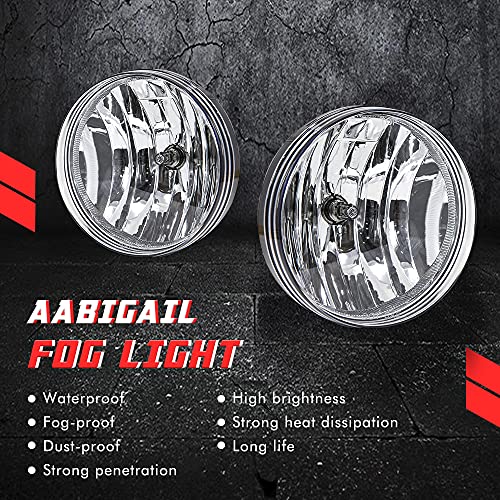 A ABIGAIL أضواء الضباب البديلة ABIGAIL لسيارة GMC Sierra 1500 من 07-13 و Sierra 2500HD 3500HD من 07-14 (لا تناسب الطرازات الكلاسيكية) مع لمبات هالوجين H8 12V 35W ومفتاح ومجموعة أسلاك (عدسة شفافة) - Image 2