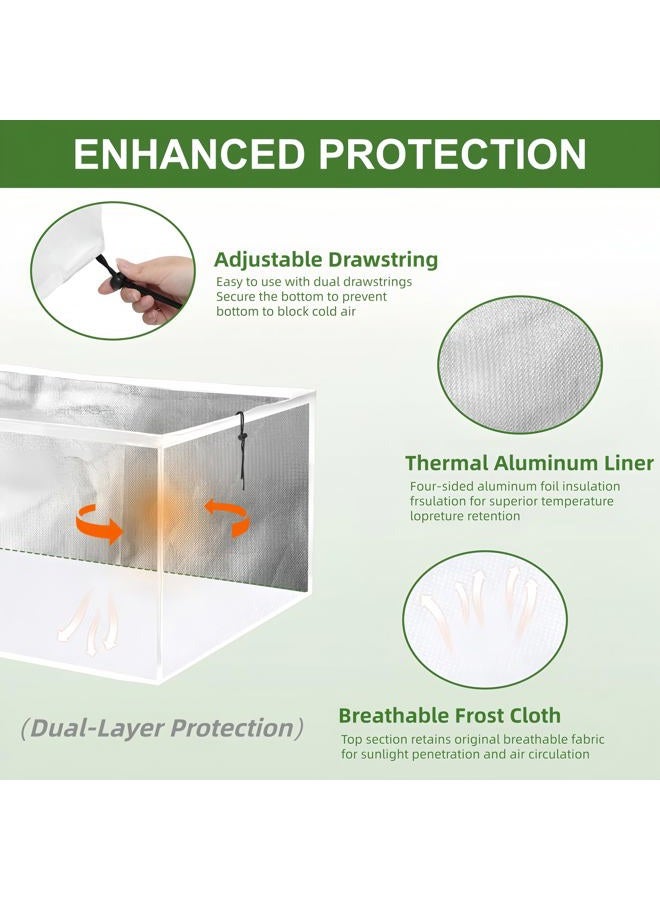YTJ Plant Covers Freeze Protection - Outdoor Plant Covers for Winter, Frost Protection for Plants Rectangular Frost Cloth with Insulated Liner & Drawstring for Raised Garden Bed (2, 4x2x1FT) - Image 4