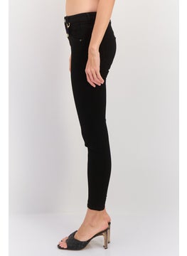 ONLY Women Skinny Fit Plain Stretchable Jeans, Black  - Image 3