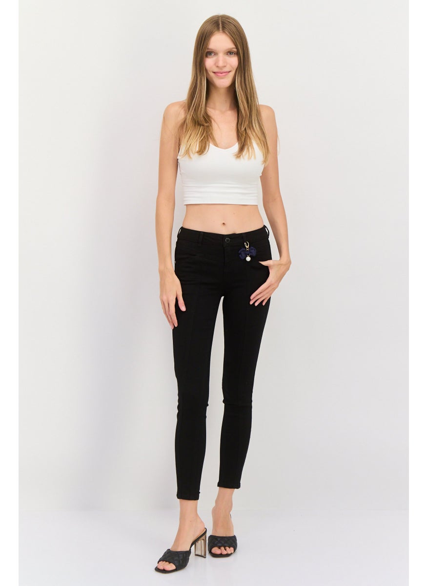 ONLY Women Skinny Fit Plain Stretchable Jeans, Black  - Image 4