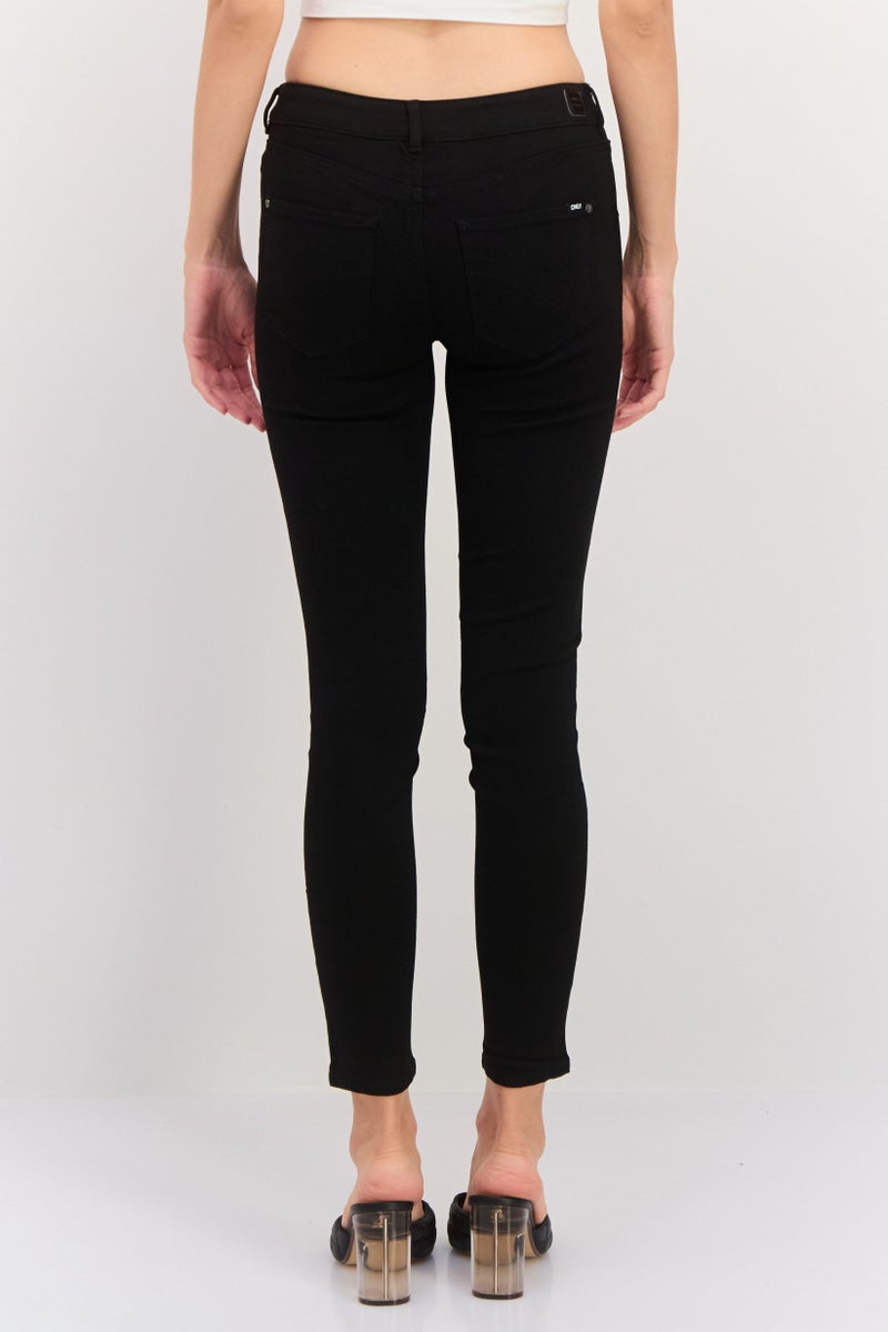ONLY Women Skinny Fit Plain Stretchable Jeans, Black  - Image 2