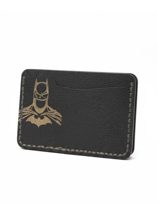 Small card and cash wallet - Card Holder with 3 pockets, stylish and slim Batman design (black)