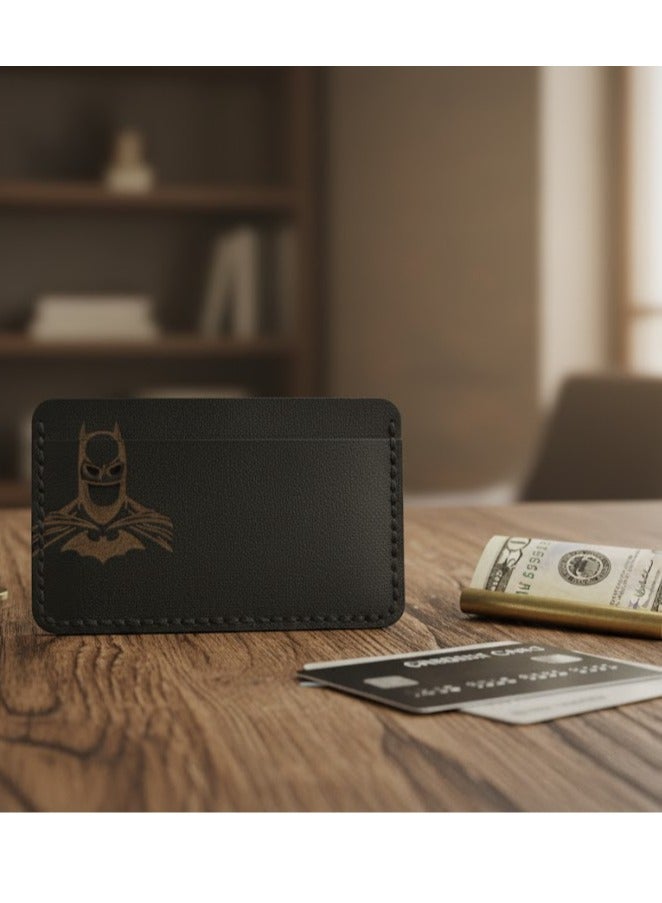 zoba Small card and cash wallet - Card Holder with 3 pockets, stylish and slim Batman design (black) - Image 5