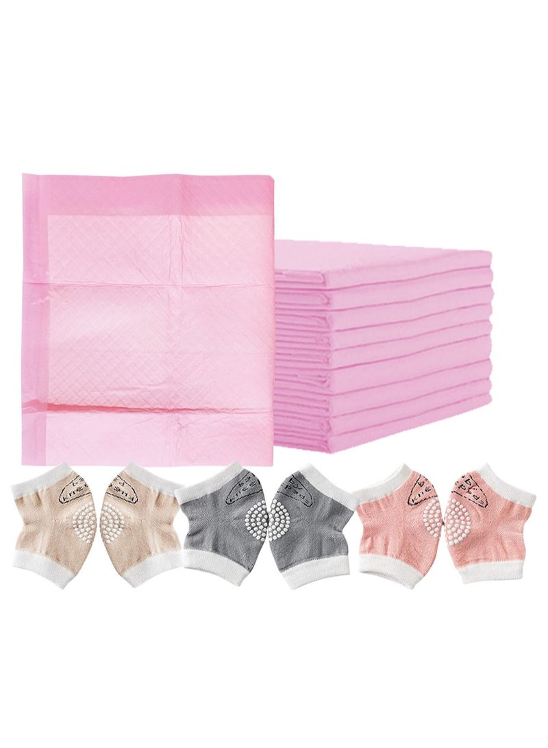 STAR BABiES Pack of 2 (25pcs Disposable Changing Mats + 3pcs Baby Kneepads) - Image 2