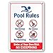 My Sign Center My Sign Center Pool Rules - Swim at Your Own Risk Sign - 10"x14" - .040 Rust Free Aluminum - Made in USA - UV Protected  - Image 2