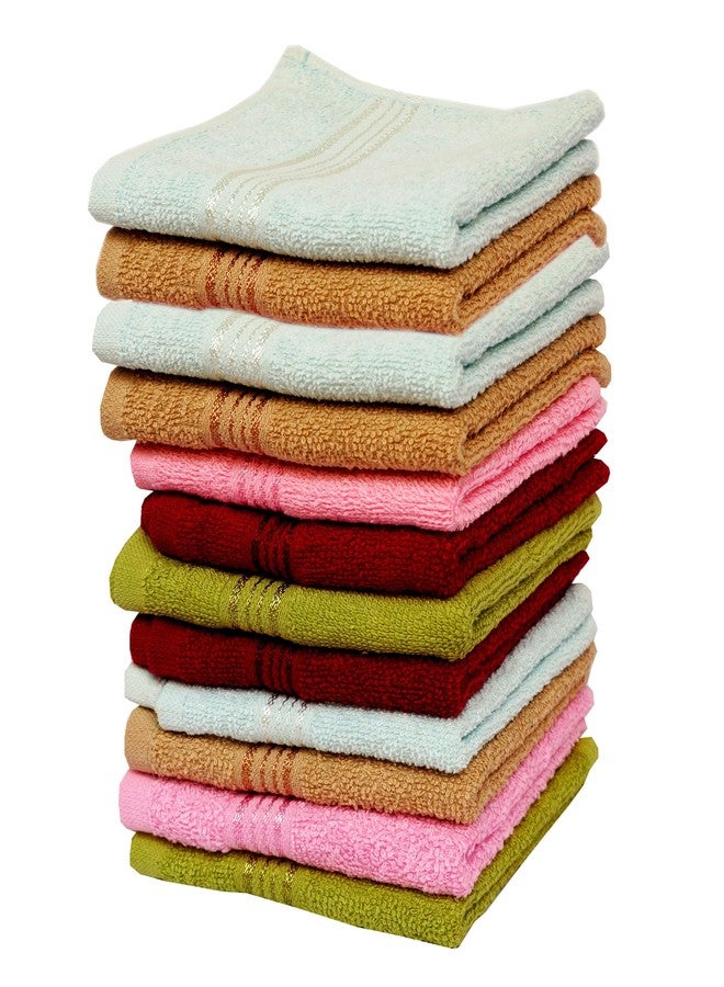 Space Fly 500 GSM Cotton Fresh Loom Towels - Soft Face & Hand Napkins for Men, Women & Babies - Set of 12 - Image 1