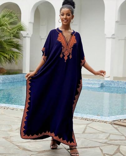 IMAGEKOPE Kaftan Dresses for Women Swimsuit Coverup Plus Size Beach Caftan Cover Ups for Swimwear Embroidery - Image 4