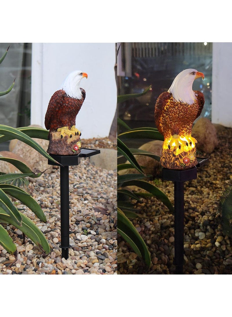 Loquat 2 Pieces Eagle Shaped Solar LED Lights Effect Garden Light Auto On OR Off Dust To Dawn Outdoor Waterproof Landscape Decoration Solar Powered Security Torch Light - Image 1