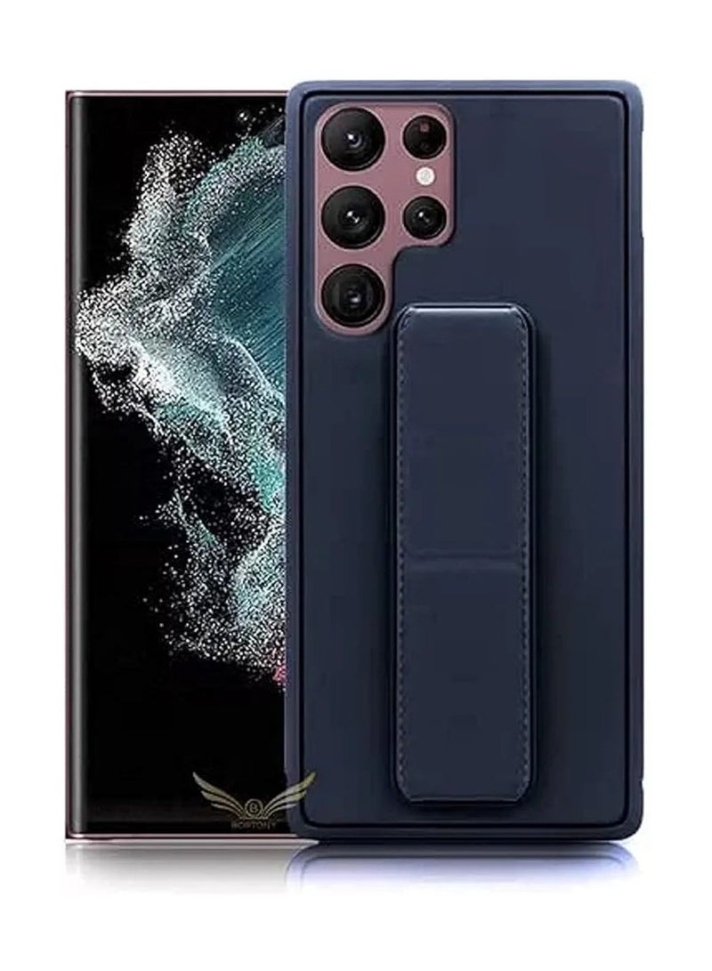 Denx Magnetic Case for Samsung Galaxy S23 Ultra, Back Stand Case Magnetic Car Holder, Premium Silicone Horizontal & Vertical Kickstand, with Multi Stand for Samsung Galaxy S23 Ultra (Dark Blue) - Image 1